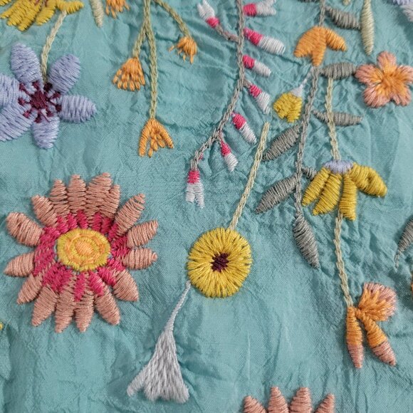 Johnny Was Women's Embroidered Blue Top - Picture 5 of 12